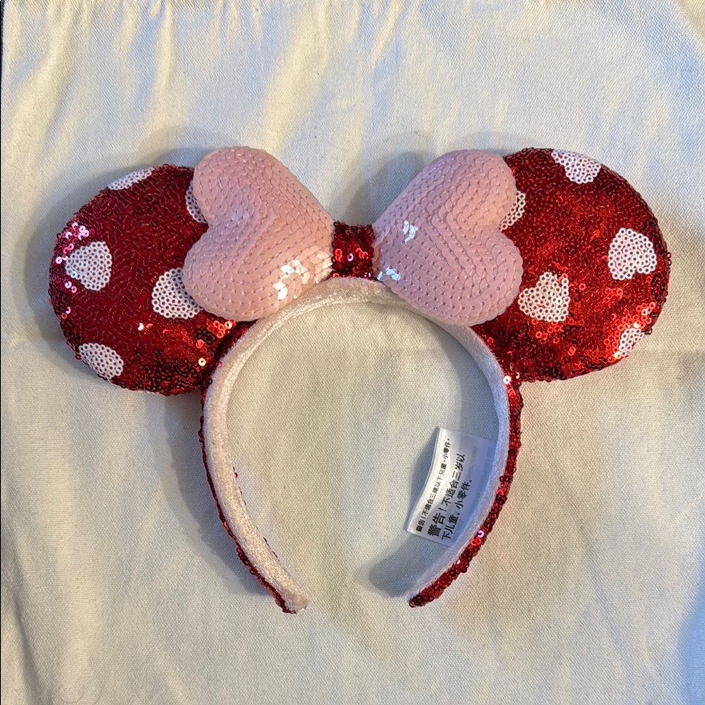 Red Sequin Minnie Mouse Ears Headband